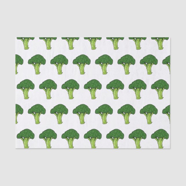 Broccoli Cartoon Illustration Seidenpapier (Vorderseite)