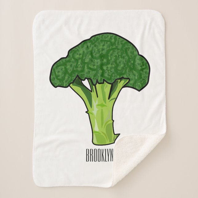 Broccoli Cartoon Illustration Sherpadecke (Vorderseite)