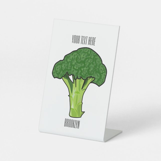 Broccoli Cartoon Illustration Sockelschild (Vorderseite)