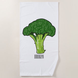 Broccoli Cartoon Illustration Strandtuch