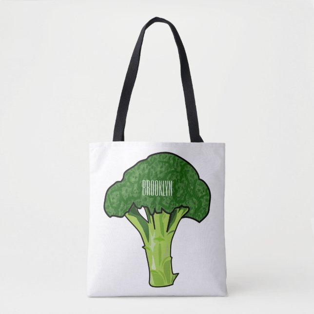 Broccoli Cartoon Illustration Tasche (Vorderseite)