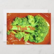 Broccoli Emerging from Red Foto Danke Karte