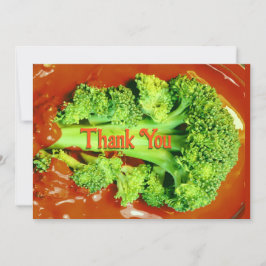 Broccoli Emerging from Red Foto Danke Karte
