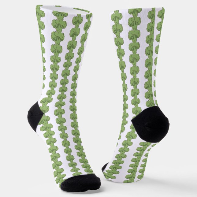 Broccoli Green Veggies Pattern Socken (Gewinkelt)