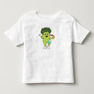 Broccoli im Hockey mit Hockey-Fledermaus Kleinkind T-shirt