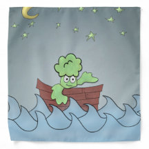 Broccoli in einem Boot auf See nachts grimmig