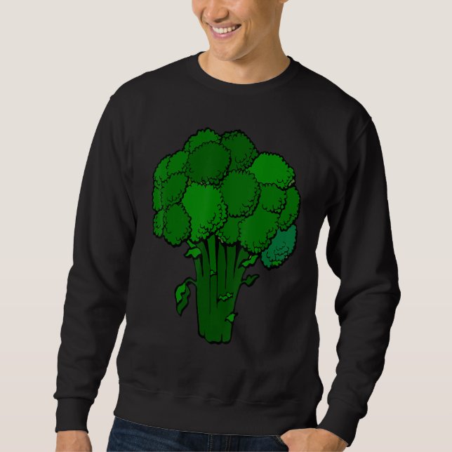 Broccoli ist Lebensspass Grafik Gemüse Sweatshirt (Vorderseite)