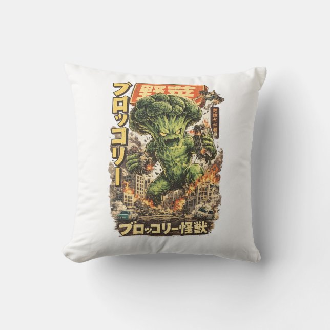 Broccoli Kaiju – Vegetable Apocalypse Kissen (Vorderseite)