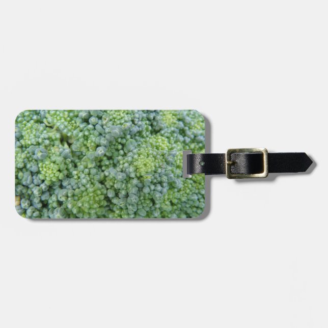 Broccoli Macro Custom Luggage Tag Gepäckanhänger (Vorderseite horizontal)
