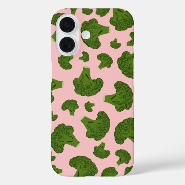 Broccoli Pattern iPhone 16 Hülle (Rückseite)