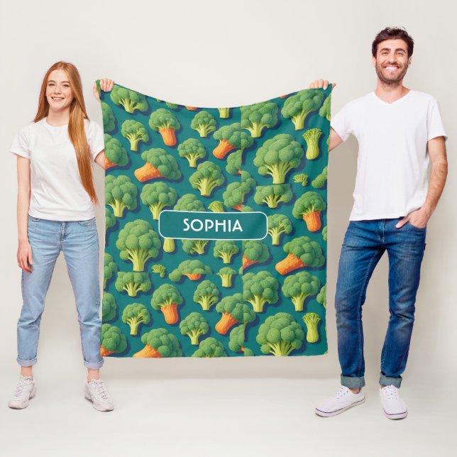 Broccoli Retro Personalisiertes Muster Fleecedecke (Beispiel)