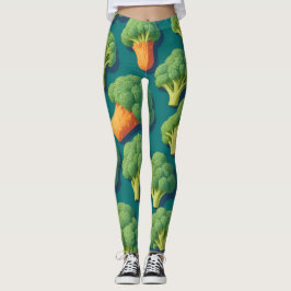 Broccoli Retro Personalisiertes Muster Leggings