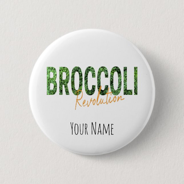 Broccoli Revolution Vegans Veggies und Vegetarier Button (Vorderseite)