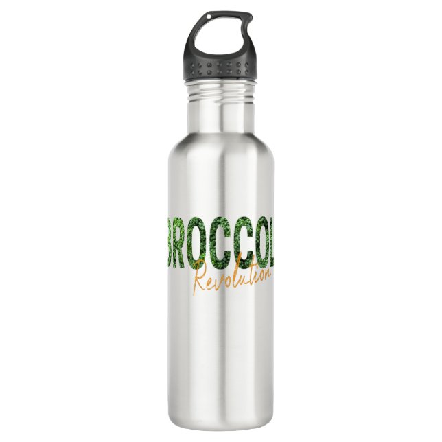 Broccoli Revolution Vegans Veggies und Vegetarier Edelstahlflasche (Vorderseite)