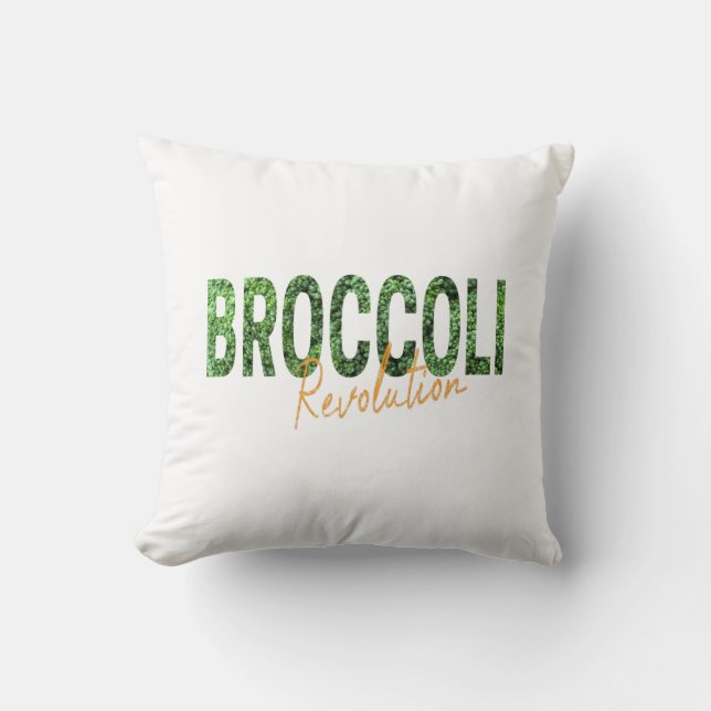 Broccoli Revolution Vegans Veggies und Vegetarier Kissen (Vorderseite)