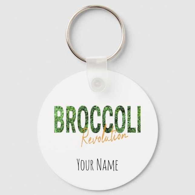 Broccoli Revolution Vegans Veggies und Vegetarier Schlüsselanhänger (Vorderseite)