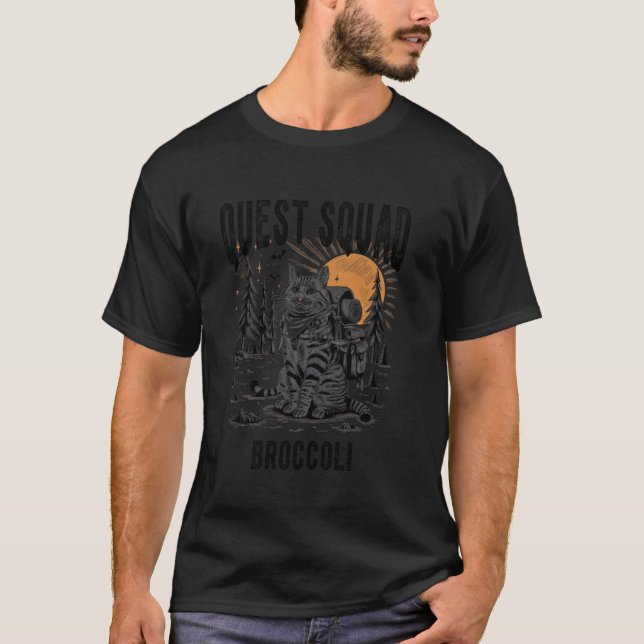 Broccoli Squad Quest Katze T-Shirt (Vorderseite)