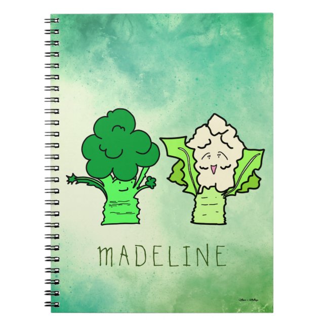 Broccoli und Cauliflower Customizable Notizblock (Vorderseite)
