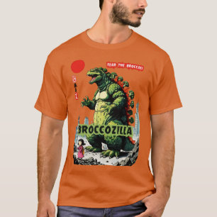 Broccozila Der Veggie Kaiju Vegan Broccoli Design T-Shirt