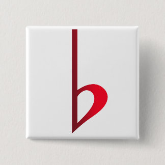 Broche (Botton) Bemol Vermelho Button