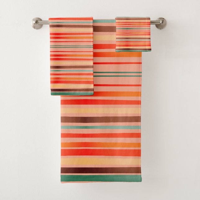 Broche, Corail, Bleu, Orange, Argile (En situation)