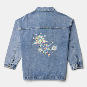 Broche en strass de fleurs rose pastel blanc turqu