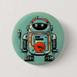 Broche Vintager Roboter alte schmutzige rustikale Button