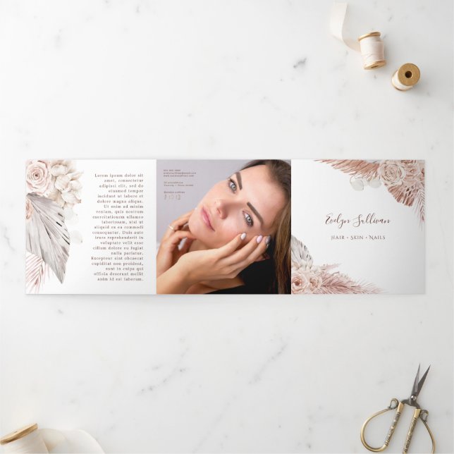 Brochure à trois roses Boho (Extérieur)