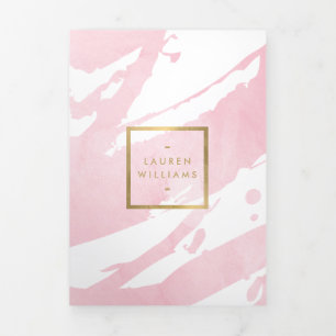 Brochure Abstraite Pastel Rose Brushstrokes