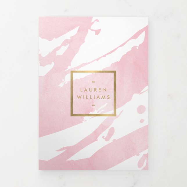 Brochure Abstraite Pastel Rose Brushstrokes (Page de couverture)