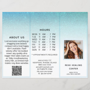 Brochure abstraite pliable en 3 TEM* Photo QR avec
