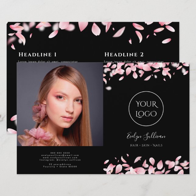 Brochure bipli pour pétales tombants (Devant / Derrière)