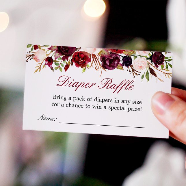 Brochure de Baby shower Floral Rouge Bourgogne (Créateur téléchargé)