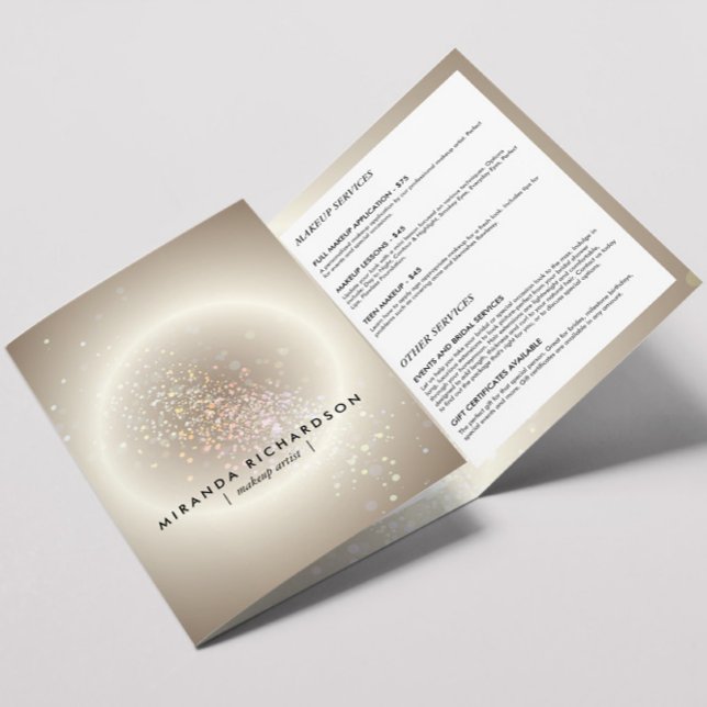 Brochure de beauté céleste Confetti brillant or (Créateur téléchargé)