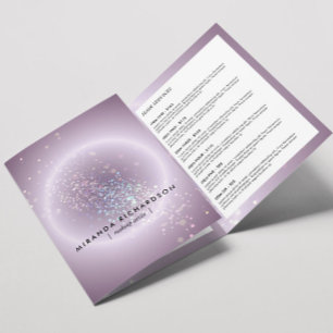 Brochure de beauté violet de Confettis célestes