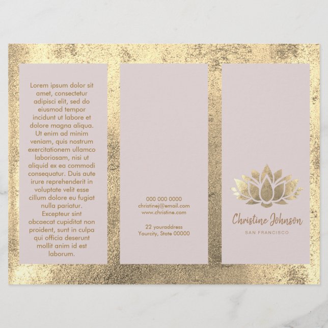 brochure de lotus en feuille d'or (Devant)