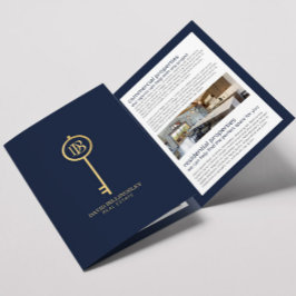 Brochure de luxe Gold/Navy Skeleton Key Real Estat