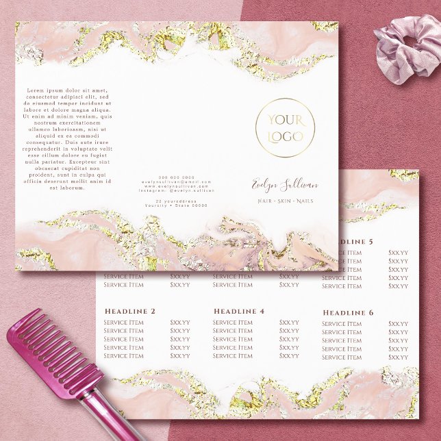 brochure design en marbre rose (Créateur téléchargé)