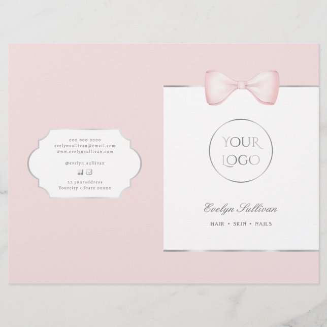 Brochure du menu des services d'arc rose Coquette (Devant)