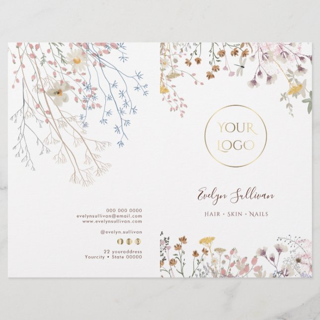 brochure du menu service fleur sauvage (Devant)