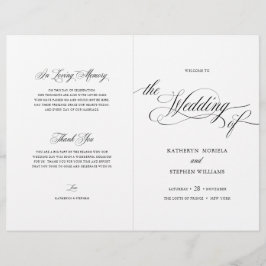 Brochure du programme de mariage élégant à script 