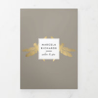 Brochure Elégante Faux Gold Dragonfly Duo Taupe