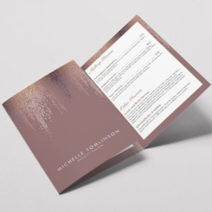 Brochure Motif Luxe Rose Gold Confetti Rain