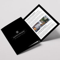 Brochure noire Monogramme professionnelle