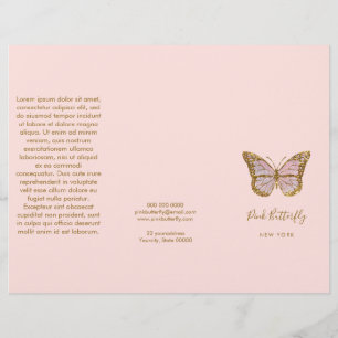 brochure papillon rose