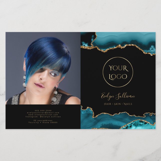 Brochure pliée d'agate turquoise (Devant)