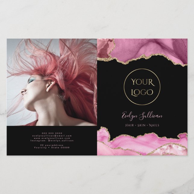 brochure pliée en forme d'agneau rose chaud (Devant)