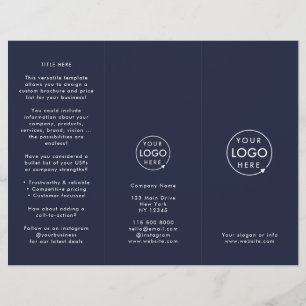 Brochure semi-pliable bleu marine professionnelle