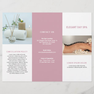 Brochure simple Spa rose élégant triple