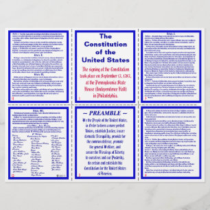 Brochure sur la Constitution américaine / Signet